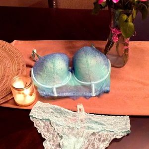 Blue ombré Victoria’s Secret bra and panty